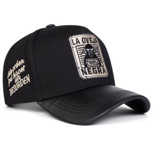 TEMU 남성용 LA OVEJA NEGRA 자수 야구 모자, 조절 가능하고 스타일리시하며 봄, 가을 야외 활동에 적합, 여행 및 해변 휴가에 이상적
