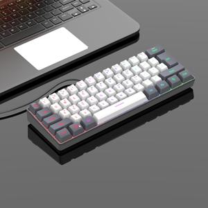 TEMU 휴대용 초소형 미니 USB 키보드 (듀얼 주사성 몰딩), 61키 RGB 백라이트 게이밍 키보드, 60% 사이즈 유선 사무용 키보드, LED 초소형 미니 멤브레인 키보드, 색상 조절 가능 휴대용