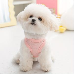 TEMU 반려동물용 양발옷, 통기성 좋은 경량 하트형 镂空 줄무늬 곰 패턴 강아지 조끼, 목줄과 호환 가능, 고양이 및 테디형견용, 봄/여름 의류