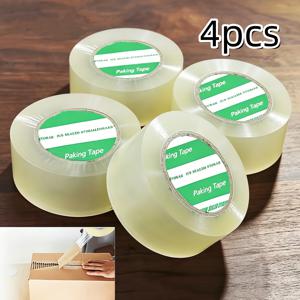 TEMU 투명 밀봉 테이프 4롤, 4CM*80m, 높은 접착력, 강력함, 사무실, 가정, 택배 포장 및 밀봉용, 학생 및 공예용 일반 포장용, 넓어진 포장 테이프