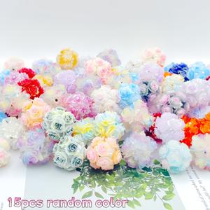 TEMU 폭발형 야광 소프트 장미꽃 장식용 구슬 DIY 비즈펜 재료 포장용 주얼리 액세서리 팔찌 휴일 선물 15개/5개 랜덤 색상