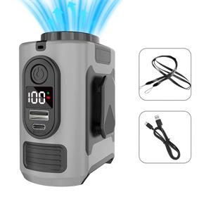 TEMU 2026년 최신형 휴대용 허리 선풍기, 튼튼한 합금 고속 모터, 8000mAh 대용량 배터리, 휴대가 편리한 냉각을 위한 3단 풍속, 듀얼 착용 디자인 (허리/목), 야외 근로자, 농부, 어부 및 야외 애호가에게 적합