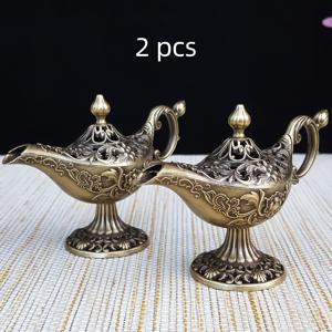 TEMU 2개 세트, 알라딘의 램프 향기 홀더, 빈티지 플로럴 구름 플레이트 향기 홀더, 가정용 실내 난로 장식품, 라마단, 요가, 명상 및 홈 데코에 적합, 휴대용 디퓨저, 신비로운 휴일 장식, 요가 액세서리