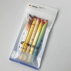 TEMU 동물 스타일 오렌지 시리즈 젤펜 5개입 0.5mm 속건성 창의적인 말 병아리 앵무새 아가지 디자인 필기구 사무용품