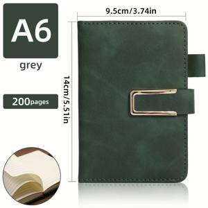 TEMU X 9.5cm 포켓 사이즈 미니 노트북, 매트 블랙 소프트 커버, 학문적 격자선 디자인. 여행자, 작가, 사무용품 및 선물 아이디어에 이상적인 휴대용 필기 저널