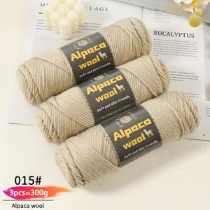 TEMU 300g 대용량 밸류팩 - 알파카 울 245 니들게이지 청키 원사, 남녀공용 멀티 컬러 가을/겨울 패션 원사, 핸드메이드 선물용 DIY 뜨개질 키트, 따뜻한 스웨터, 가디건, 코트, 스카프, 모자, 장갑, 바지, 무릎 보호대용, 3볼/팩, 알파카 울 95%, 폴리에스터 5%