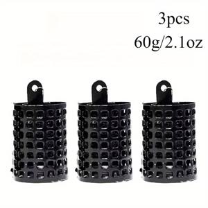 TEMU Avlcoaky 3pcs 금붕어용 라운드 피더 케이지 메탈 루어 바구니 낚시 장비 세트