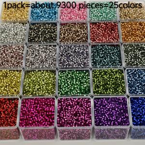 TEMU 9300개 25색 2.5mm 고품질 유리 시드 비즈 장식, 스타일, S, 목걸이, 의류 자수 공예에 적합 - 어머니와 친구를 위한 완벽한 할로윈 선물, 비즈 장식, 주얼리 제작 용품