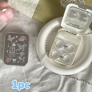 TEMU Eyekan 나비 패턴 거울 디자인 안경 케이스, 쌍용 보관, 휴대용 안경 홀더, 거울 커버 포함, 일상 휴대, 사무실, 수학 여행용, 스타일리시한 안경 케이스