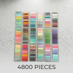TEMU 한글, 중국어, 영어용 학교 및 사무실용 두꺼운 PET 포스트잇 4800매, 24가지 색상 코드 탭 포함, 빈티지 유럽식 색인표 라벨 및 모로코식 탭, 책 주석, 파일 정리, 신학기 학용품