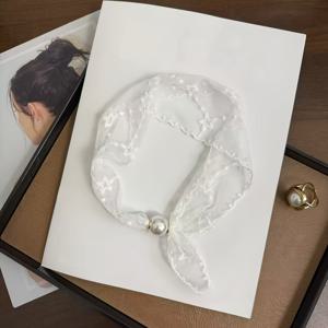 TEMU 1개입 오각별 레이스 자수 리본 자석식 클립 초커 스카프, 새로운 패션 액세서리, 목 리본, 머리끈 헤드밴드, 의류 및 직업복 장식용 다목적 스카프, 세련된 느낌을 더해줍니다, 목 스카프, 스카프 리본