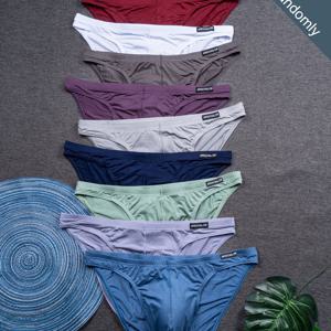 TEMU [남성용 삼각 속옷] 6종 대나무 섬유 랜덤 남성용 삼각 속옷, 사계절 내내 통기성 좋고 편안함, 간편하고 패셔너블한 야외 캐주얼 밀착형 부드러운 탄성 남성용 속옷