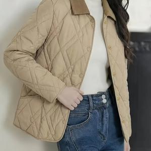 TEMU 여름/가을 여성용 아우터 탈부착 칼라 칼라리스 라펠 투웨어 마름모 퀼팅 재킷 새해 연말 스타일링 데일리 출퇴근 데이트 다용도 탑 고품질 여성 의류 우아하고 독특한 루즈 재킷 한국인에게 인기