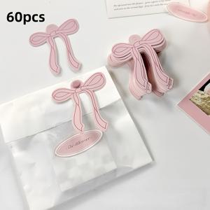 TEMU 60개 라인 아트 보우노트 선물 태그, 다양한 파스텔 색상, 꽃과 카드 장식을 위한 종이 걸이 태그