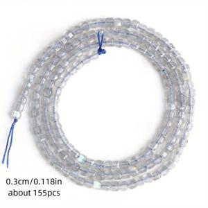 TEMU 155개 3mm AAA 고품질 천연석 사각 다면체 라보라다이트 비즈, 패션 루스 스페이싱 비즈, 우아한 팔찌, 목걸이, 귀걸이, 주얼리 제작 용품, 남성 및 여성 선물로 적합