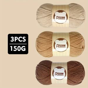 TEMU 모란디 멀티 컬러 얀 3개 세트, 총 150G, 두께 2mm, 할로윈 수공예 창의적인 선물, 코바늘 모자, 옷, 스카프, 담요, 장갑 및 작은 공예 프로젝트, 뿐만 아니라 주얼리 제작에 적합