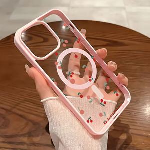 TEMU 폰 케이스: 체리 알파벳 폰 케이스, 무선 충전 방지 낙하 방지 피부 친화적 마그네틱 커버, 아이폰 16 프로 맥스/15/14 플러스/13/12/11, 삼성 갤럭시 A56/A55/A54/A36/A35/A26/A25/A16/A15/A06/S25 울트라/S24 FE/S23 플러스/S22 호환