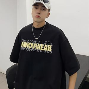 TEMU 남성용 볼드 패턴 프린트 티셔츠 - 부드럽고 통기성이 좋은 반팔 라운드넥 티, 눈에 띄는 글자와 추상적인 디자인, 여름, 여행, 휴가 및 일상복에 적합한 루즈핏 캐주얼 셔츠, 플러스 사이즈