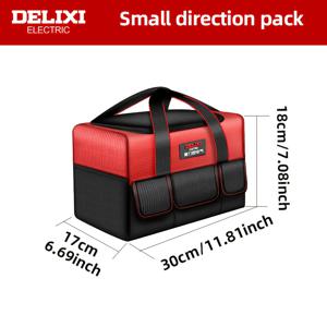TEMU DELIXI ELECTRIC 12/15/19인치 공구 가방, 다기능 대용량 공구 가방, 내구성 있는 옥스포드 천 공구 가방, 공구 보관 및 정리를 위한 여러 사이즈의 다중 포켓 대용량 정리함