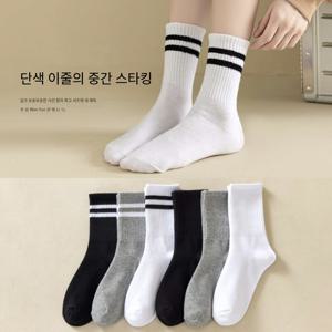 TEMU 10켤레 블랙, 화이트, 그레이 솔리드 컬러 양말,편안하고 통기성 좋은 미드 튜브 양말 ,캐쥬얼 여성용 중목 양말
