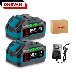 TEMU ONEVAN 21V 충전 배터리팩, 리튬이온 대용량, 전력량 디스플레이, 드릴 임팩 렌치 체인소 트리머 블로워 잔디깎이 세차기 청소기 다양한 공구 사용, 내구성 하우징, 안정 출력, 빠른 충전, 야외 작업, DIY, 정원 관리, 자동차 세차, 현장 작업 필수 배터리