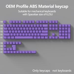 TEMU OEM 키높이 ABS 키캡 세트, 전면 조각 백라이트 키캡, MX 스위치 호환, 61/87/96키 기계식 키보드에 적합, 6.25U 스페이스바 디자인
