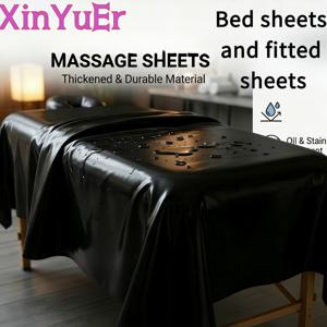 TEMU 마사지 침대 시트, PVC 미용 침대 커버, 재사용 가능한 매트리스 장착식 시트와 베개 커버, 세척이 쉬운 보호 패드, 침대 및 야외용