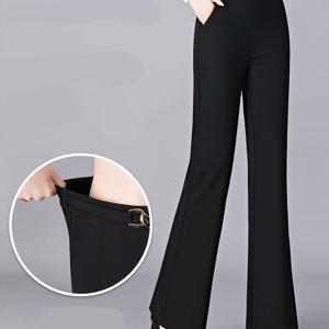TEMU 여성용 여름 프로페셔널 플레어 팬츠, 다용도 착용, 연령 감소 스타일, 단색 캐주얼 슬림핏 정장 바지