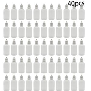 TEMU 30ml (1Oz) 리필 가능 스퀴즈 병 40개 세트, 스크류 캡 및 플러그가 있는 휴대용 스포이드 용기