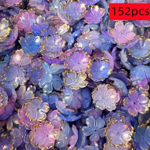 TEMU 152개 QYWCTZ 19mm 아크릴 꽃 구슬, DIY 공예용, 친구 팔찌, 커플 참 만들기용 옴브레 그라데이션이 있는 이중 색상 그라데이션 여러 가지 색상의 수제 구슬 - 구슬 선물