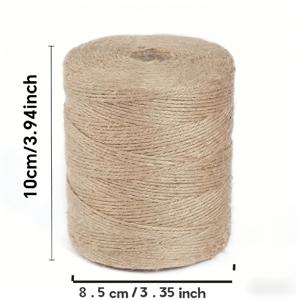 TEMU 3mm 두께, 200m/7874.02인치 길이의 천연 황마 끈 롤, 고양이 스크래치 보드, DIY 공예, 꽃꽂이, 크리스마스 선물 포장에 적합 - 채소 식물 고정 및 가구 보호용 강력한 섬유, 다양한 묶음 용도