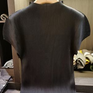 TEMU 여성용 여름 얇고 가벼운 심플 하프 터틀넥 주름 단색 활용도 높은 슬림핏 몸매 비침 덜com 치간칫솔주름 반팔 티셔츠