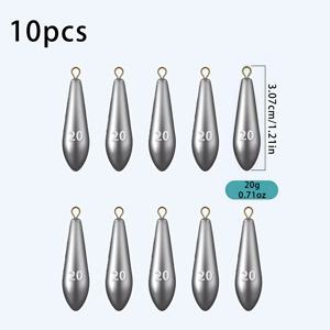 TEMU HUPAN FISHING 10개 롱 캐스팅 싱커 (링 포함), 소프트 루어 커넥터 웨이트 (서프 로드 캐스팅 및 바닥 낚시에 적합), 엉킴 방지 내구성 납 무게, 아웃도어 낚시 애호가를 위한 완벽한 태클 추가