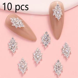 TEMU 은빛 별 라인스톤 네일 아트 장식 10개, DIY 네일 아트 액세서리, 네일 젬스, 네일 아트 용품