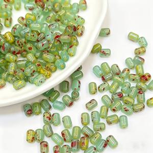 TEMU 73개 스펙클 타원형 유리 비즈 4X6mm - 멀티컬러, 광택 마감, , 고딕, , 엘레강트 스타일 등에 적합, 팔찌, 목걸이, 귀걸이 제작용 쥬얼리 공예 용품으로 사용