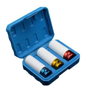 TEMU 3개 임팩트 슬리브 어셈블 (보호 커버 포함), 얇은 벽 자동차 휠 소켓 드라이버, 딥 임팩트 너트 소켓 스패너, 스크래치 방지 임팩트 슬리브 키트, 드라이브 휠 보호 임팩트 소켓, 1/2인치 허브 너트 슬리브