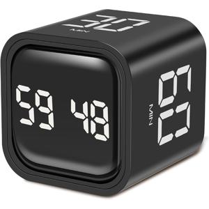 TEMU 다기능 큐브 타이머 - 5/10/30/60분 & 카운트다운, USB 충전식, 소리 알람 조절 가능, 무소음 & 진동 모드, 학습, 작업, 주방에 적합 - 효율적인 시간 관리, 학습 보조, 모던 디자인, 내구성 플라스틱