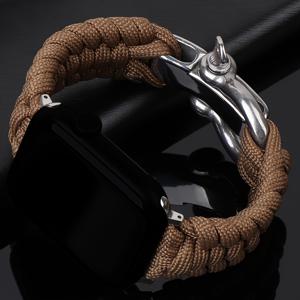 TEMU Apple Watch 밴드 Ultra 3 2 1 49mm, Iwatch 스트랩 46mm 45mm 44mm 42mm용 남성 스트랩, Iwatch 시리즈 11 10 9 8 SE 7 6 5 4 3 2에 적합한 손으로 짠 우산 로프 스포츠 조절 가능 스트랩에 적합한 스테인리스 스틸 버클 스트랩