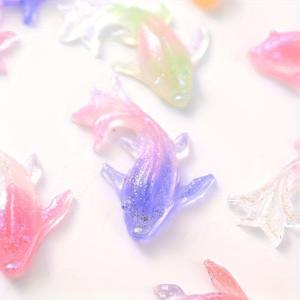 TEMU 40개/팩 야광 미니 수지 물고기 루즈 비즈, DIY 네일 아트 3D 물고기 볼록한 둥근 구슬, 휴대폰 케이스 장식 및 기타 공예품용으로 이상적