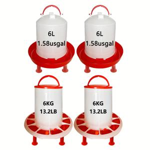 TEMU 고중량 6Kg 재질 버킷 + 6L 물 버킷, 닭, 오리, 거위, 덩굴오리 + 비둘기에게 적합