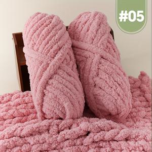 TEMU [2 스케인/500G] 매우 두꺼운 고양이 꼬리 털실 손가락 털실 Chenille 털실, 손뜨개 고양이 침대 쿠션 담요 모자 스카프 등에 적합, 20mm
