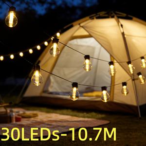 TEMU 8가지 모드의 전구 스트링이 있는 태양광 LED 헤드라이트 스트링. 마당, 캠핑 파티 분위기를 위한 장식 조명. 간편하게 걸 수 있고 이동 및 설치 가능, 휴대 가능, 어디서든 사용 가능. 긴 배터리 수명, 마당용 조명 제어 및 감지 기능.