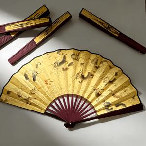TEMU 접이식 손 선풍기 | 13인치 (약 33.0cm), 빈티지 스타일, | 전통 중국 그림, 가정, 결혼식, 설날, 문화 행사에 적합 - 우아한 데스크탑 장식 또는 개인 선물 팬 | 중국 스타일/전통