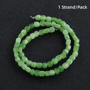 TEMU 천연석 사각 큐브 비즈 1줄 (약 67개입), 5.5mm 크기, 팔찌 및 목걸이 제작 용품 포함, 주얼리 공예에 적합