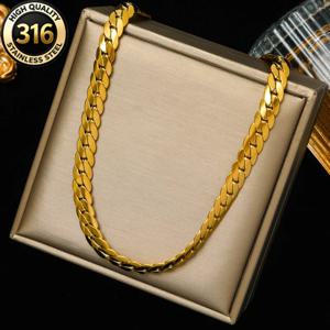 TEMU 유럽 및 미국 패션 18K 금도금 고급 4mm 사이드 체인, 스테인리스 스틸 암호화 체인, 남녀공용 스타일, 데일리 파티, 뮤직 페스티벌, 사계절 다용도 추가, 다용도 주얼리