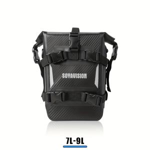 TEMU SOYAVISION 반사 드라이 백 범퍼 크래시 바 가방 7L-9L & 11L-13L - 내구성 있는 고품질 조절 가능한 시시 바/새들 랙/펜더 마운트 백과 안전 스트랩으로 거리 투어링, 더트 바이크, ATV용 (블랙), 어드벤처 기어 보관 | 세련된 스토리지 디자인 | 견고한 마운팅 시스템, 새들백