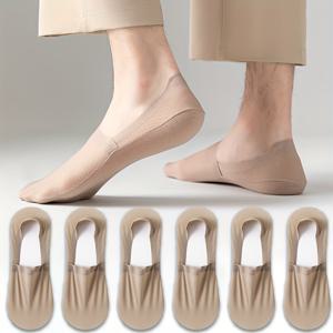 TEMU 6켤레 봄/여름 신상 스타일 통기성 땀 흡수성 심플하고 활용도 높은 단색 미끄럼 방지 실리콘 부드럽고 편안한 미끄럼 방지 뒤꿈치 남녀공용 인비저블 노쇼 양말, 비즈니스화, 캐주얼화, 캔버스화 등과 매치하기 적합
