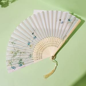 TEMU 여름용 접이식 부채 두 가지 색상, 여성용 접이식 부채, 댄스-생일-카니발-크리스마스 선물용으로 적합