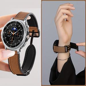 TEMU 세련된 인조 가죽 스트랩, Samsung Galaxy Watch 8/8 Classic용으로 디자인되었습니다. 40mm, 44mm, 46mm 사이즈로 남녀 모두에게 적합하며, 패셔너블한 마그네틱 버클 손목 밴드가 특징입니다. Samsung Watch 8 Classic/8 스마트워치 추가에 적합합니다.