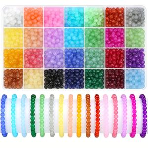 TEMU 6/8mm 유리 비즈, 330/670개/1000개, 주얼리 제작용, 팔찌 목걸이 귀걸이 공예용, 초보자에게 적합 - 선물용